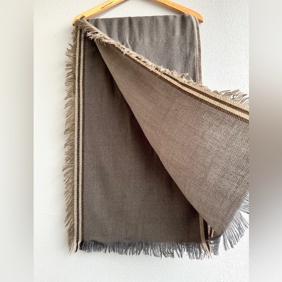 Taupe Fringed Blanket Scarf - Picture 3 of 15
